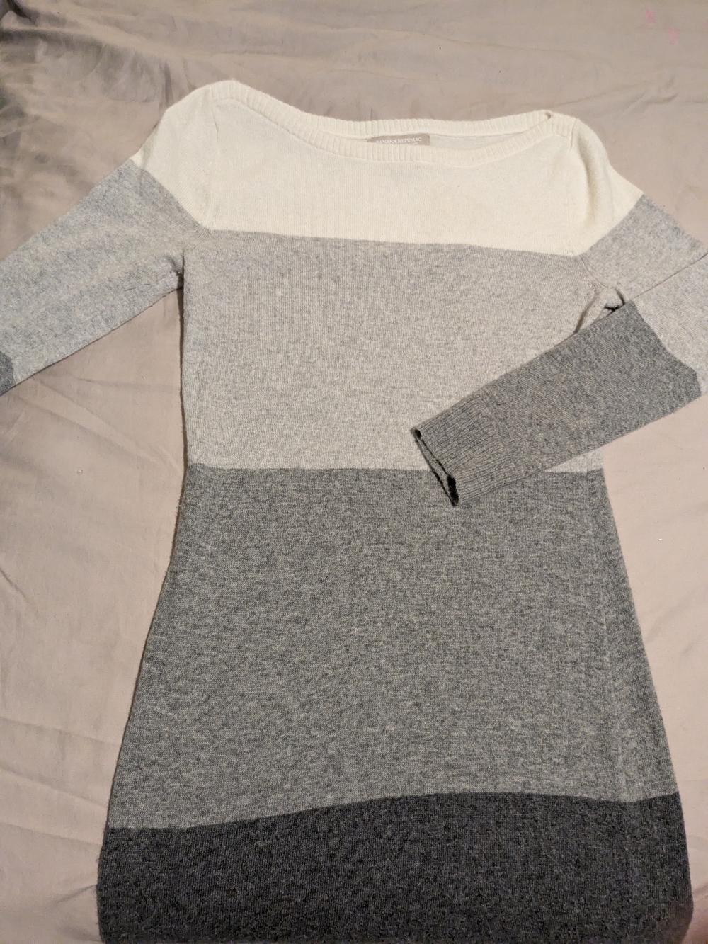 Banana Republic Crewneck Sweater - Cream & Gray Stripe